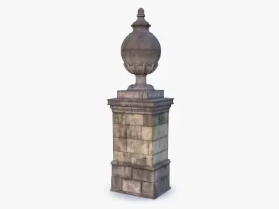 Stone Pillar 0002 Low-poly 3D model