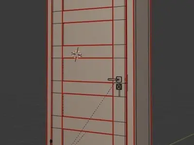Modern door Low-poly 3D model