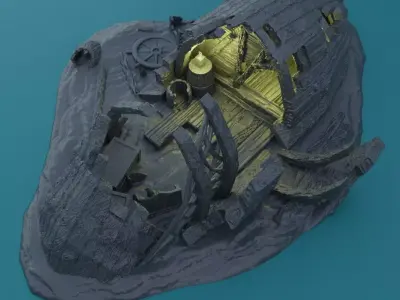 Shipwreck Burrow Tabletop Terrain 28 MM 3D print model