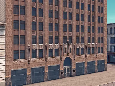 Baker Buildings Low-poly 3D model