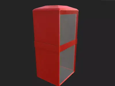 Low Poly Phone Booth Low-poly 3D model