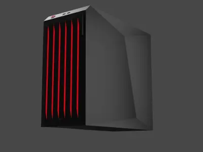 Low Poly Empty PC case  Free low-poly 3D model