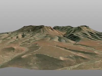 Brukkaros Crater Mountain 3D model Namibia Low-poly 3D model
