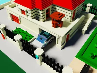 Villa of Voxels 3D model
