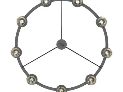 Progress Lighting Debut 9-Light Graphite Modern Chandelier 3D model