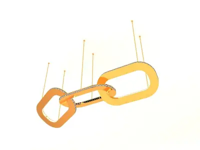 Golden Hanging Light 3D model
