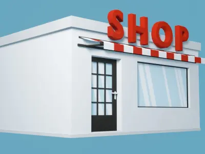 Shop Low Poly Low-poly 3D model