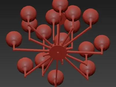 Ball Valley Chandelier 16 3D model