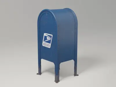 US Postal mailbox Low-poly 3D model