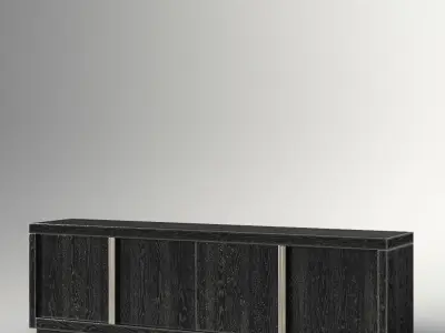 BEZIER PANEL 4-DOOR MEDIA CONSOLE 3D model