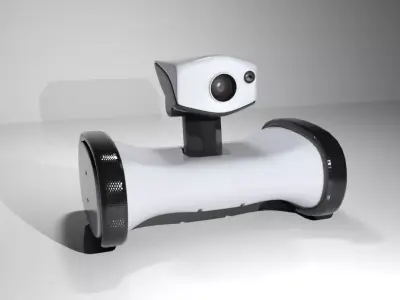 SciFi robot drone on tracked wheels 3D model