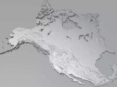 Usa Canada Mexico Terrain country  3D model