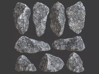 Gravel rock Low-poly 3D model