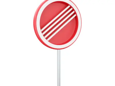 3D road forbidding sign 3D model