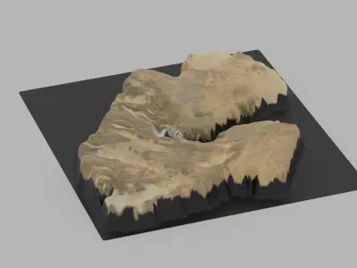 Djibouti Map Country Low-poly 3D model