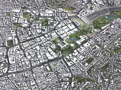 Stuttgart Low-poly 3D model
