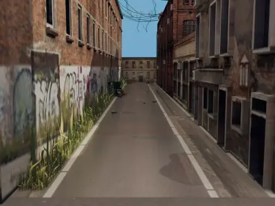 Urban Alley - Low poly Low-poly 3D model