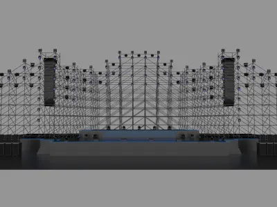 Stage infrastructure design 3D model 3D model