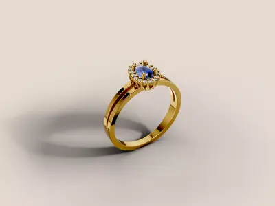 Halo Split Shank Ring 3D Model 3D print model