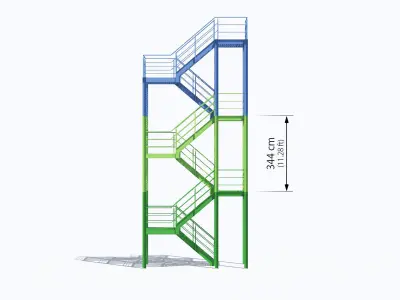 Industrial Stairs 3D model