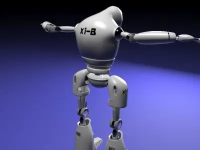 Rigged guard robot Low-poly 3D model