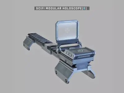Sci-Fi Holographic Sight Game Ready Asset 3D model 3D model