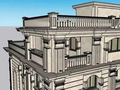 Classic Seven Story Residential Building  3D model