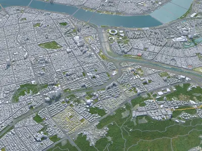 Gangnam District Seoul South Korea Low-poly 3D model