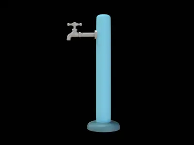 Water Tap   Low Poly  3D model