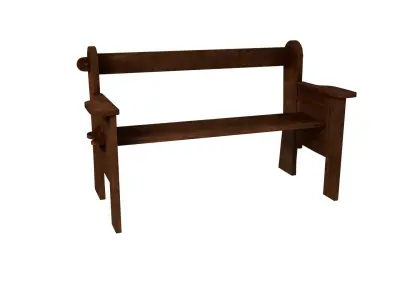 Swedish Pine Sofa Chair 1970s Low-poly 3D model