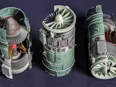  Commercial Jet Engine Cutaway 