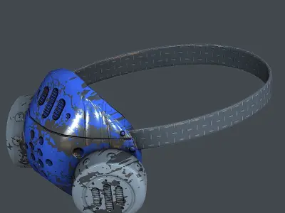Gas mask helmet 3d model scifi Low-poly Low-poly 3D model Low-poly 3D model 59