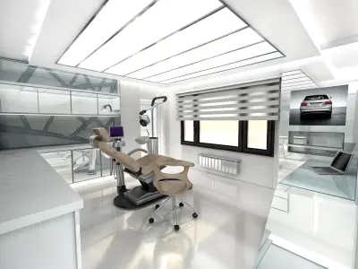 Dental clinic design Low-poly 3D model