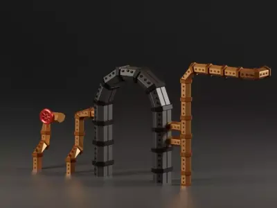 Pipedoor lego bridge Low-poly 3D model