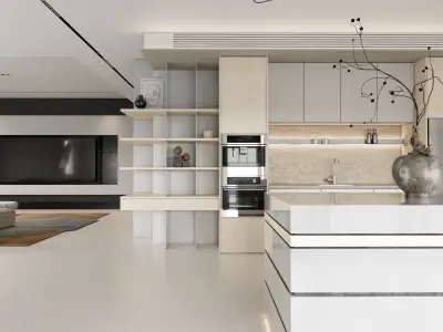 Light colored modern home design 3D model