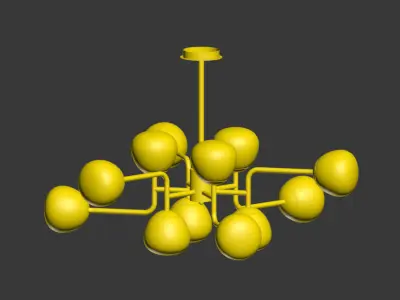 Chandelier Erich MOD221 PL 12 G Gold Chrome 3D model