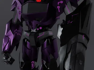 TFP Shockwave Blender 3D Model for Sale RIGGED and TEXTURED 3D model