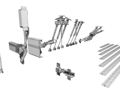 Furniture Fittings Mega Pack - Lifts and Hinges 3D model