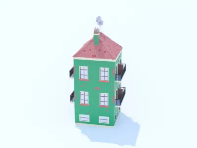 Italian Building number 3 Lowpoly Low-poly 3D model