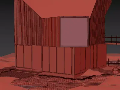 vilage building in desert Free 3D model