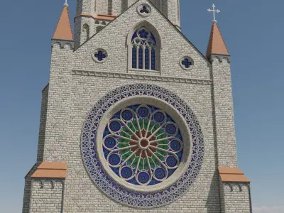 English gothic church 3D model