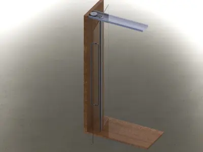 AcoDoor wooden shower stand with glass door Free 3D model