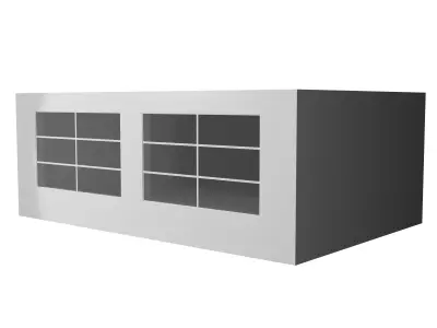 Empty office room with two windows Low-poly 3D model