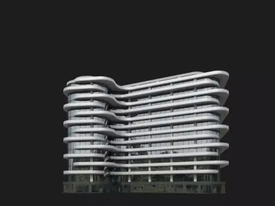 Waveform Residences Low-poly 3D model