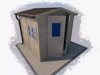 wooden garden house outbuilding 3D model