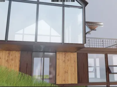cabin on a hill house archiviz house exterior Low-poly 3D model