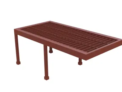 Modular Architectural Pergola with Grid Framework 3D model