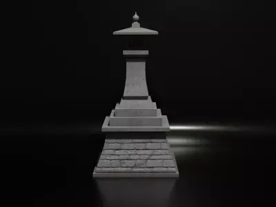 Japanese Stone Lantern Low-poly 3D model