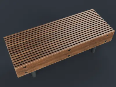 Modern Outdoor Bench 49 PBR Game Ready Low-poly 3D model