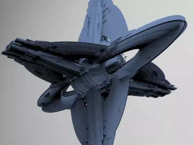 Floating Angel monolith Sci-fi Relays systems base 3D 3D model